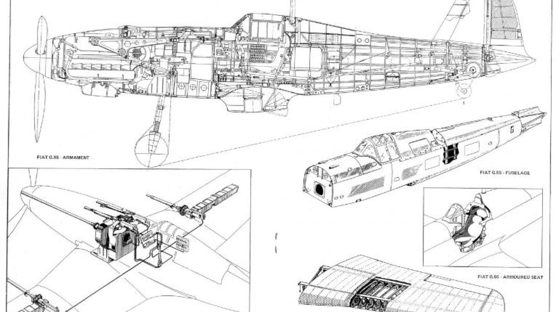 Fiat G.55 disegni